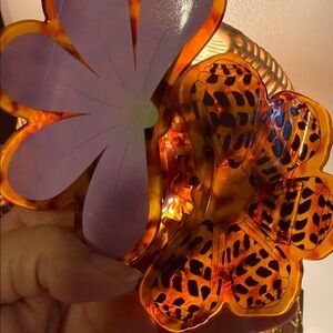 Tortoise shell claw clips set of 2, Hebrew Shell and Naupaka flower design